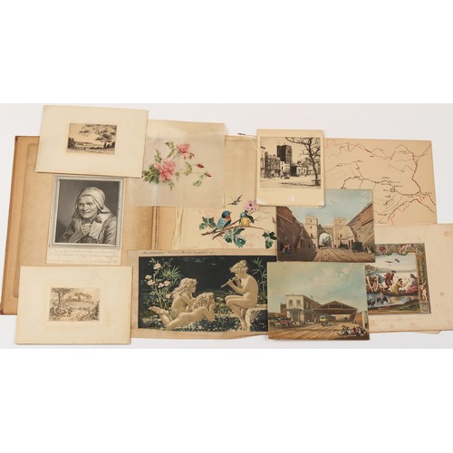 202 - Property of a lady - a quantity of assorted pictures & prints, mostly unframed, including prints by ... 