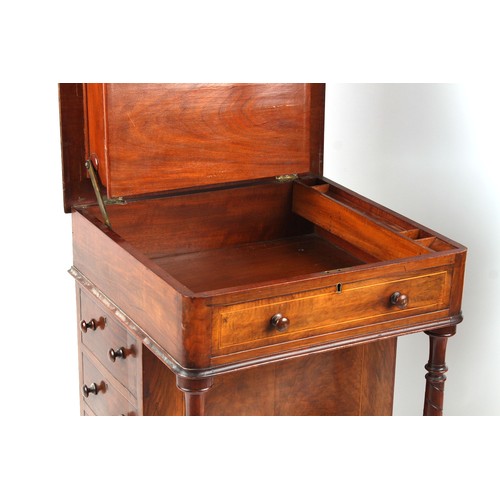 255 - Property of a gentleman - an unusual Victorian walnut davenport, with fitted interior.