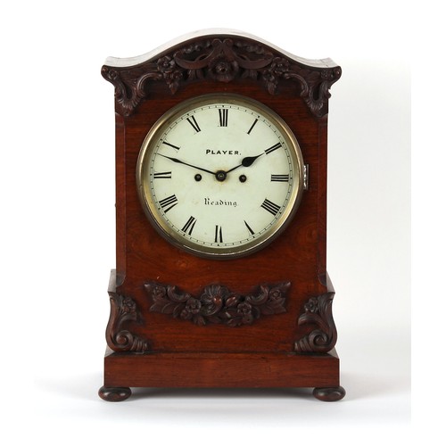 220 - Property of a deceased estate - an early 19th century William IV rosewood cased bracket clock, with ... 