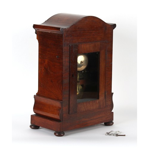 220 - Property of a deceased estate - an early 19th century William IV rosewood cased bracket clock, with ... 