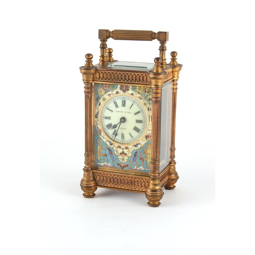 234 - Property of a gentleman - a late 19th century brass pillars cased carriage clock timepiece with cloi... 