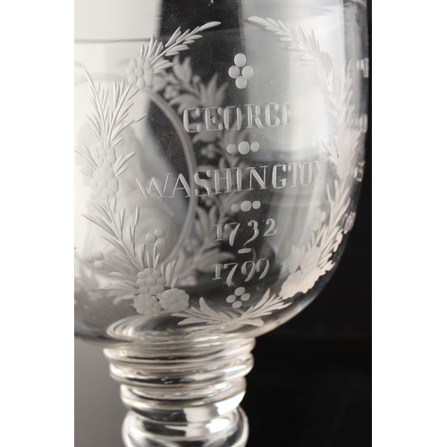 1 - Property of a gentleman - American interest - a large 19th century engraved glass commemorative rumm... 