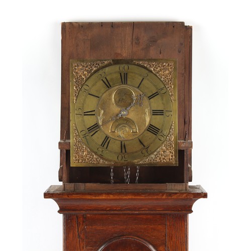 221 - Property of a deceased estate - a George III oak 30-hour striking longcase clock, the 11-inch square... 