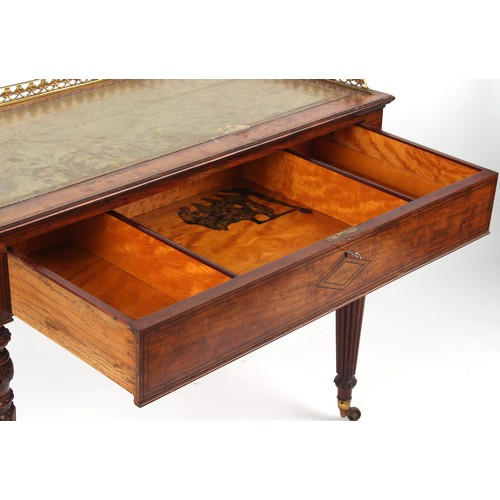 320 - Property of a lady - a good quality early 19th century Regency period mahogany & ebony strung writin... 