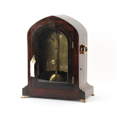 245 - The Henry Tricia Byrom Collection - an early Victorian mahogany lancet cased mantel clock timepiece,... 