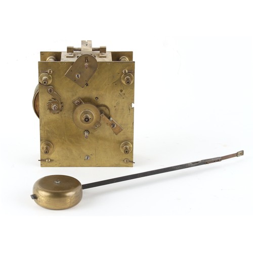 256 - The Henry & Tricia Byrom Collection - a Vulliamy wall clock movement only, number 1035, with origina... 