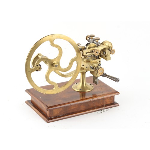 201 - The Henry & Tricia Byrom Collection - a Victorian brass watchmaker's topping lathe or rounding-up to... 