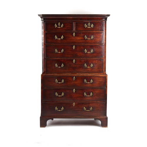 371 - The Henry & Tricia Byrom Collection - a George III mahogany chest-on-chest or tallboy, in the manner... 