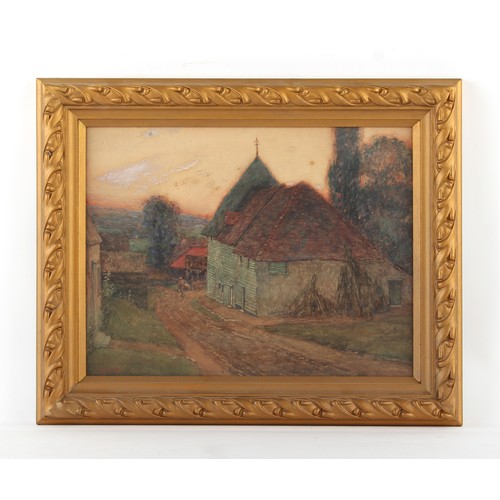 104 - The Henry & Tricia Byrom Collection - Stanger Pritchard (exh. 1905-1918) - A FARMSTEAD WITH FIGURE A... 