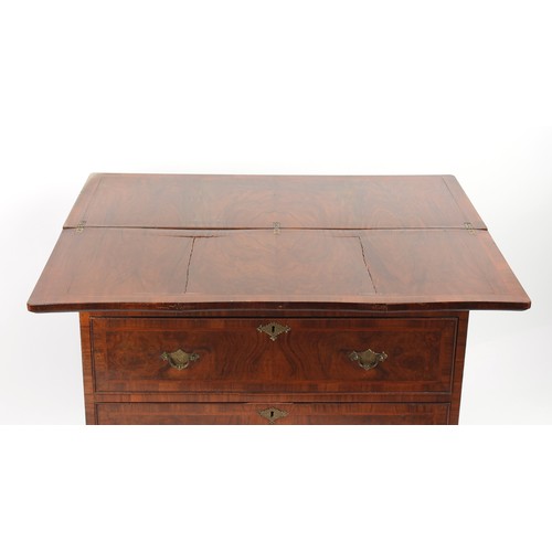 333 - Property of a gentleman - an early 18th century & later re-veneered walnut bachelor chest, 32.5ins. ... 