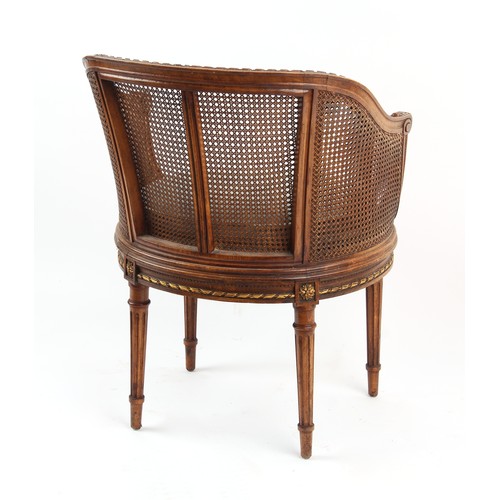 338 - Property of a gentleman - a late 19th / early 20th century French Louis XVI style carved walnut & ca... 