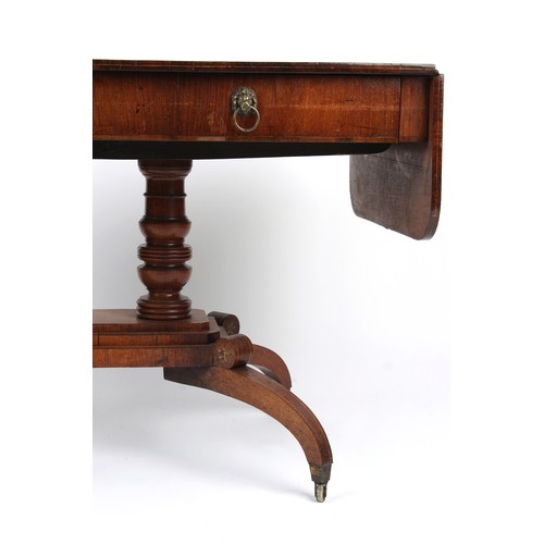 344 - Property of a gentleman - an early 19th century Regency period rosewood sofa table, with two frieze ... 