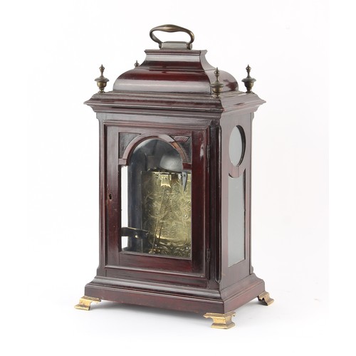 292 - The Henry & Tricia Byrom Collection - a fruitwood cased table clock, circa 1750, the movement & silv... 