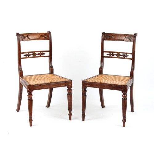 354 - Property of a gentleman - a pair of early 19th century Regency period rosewood & brass inlaid side c... 