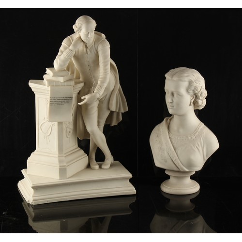 48 - Property of a gentleman - a 19th century Copeland parian bust of Alexandra Princess of Wales, stampe... 