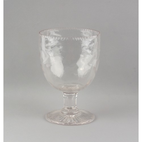 2 - The Henry & Tricia Byrom Collection - a massive Victorian glass rummer, 10.6ins. (27cms.) high.