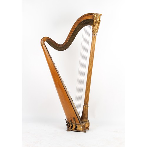 212 - The Henry & Tricia Byrom Collection - a 19th century Delveau's Patent harp, with painted & gilt neo-... 