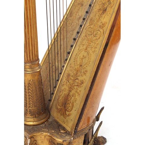 212 - The Henry & Tricia Byrom Collection - a 19th century Delveau's Patent harp, with painted & gilt neo-... 