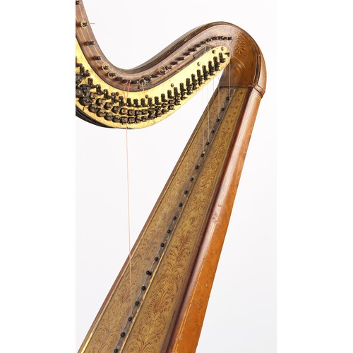 212 - The Henry & Tricia Byrom Collection - a 19th century Delveau's Patent harp, with painted & gilt neo-... 