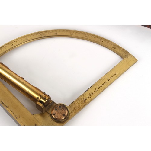 210 - Property of a gentleman - a 19th century gilt brass clinometer by Troughton & Simms, London, 18.9ins... 