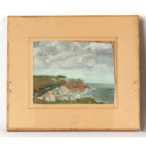 404 - The Henry & Tricia Byrom Collection - DL (early 20th century) - FIGURES ON A BEACH - oil on board, 9... 