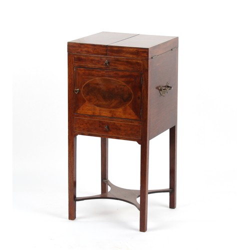 398 - The Henry & Tricia Byrom Collection - an early 19th century George IV mahogany washstand, with twin ... 