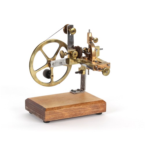 192 - The Henry & Tricia Byrom Collection - a Victorian brass watchmaker's topping lathe or rounding-up to... 