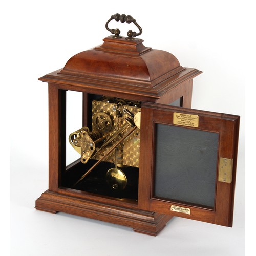 232 - Property of a gentleman - a Smiths walnut cased bracket clock in the George II style, the 8-day thre... 