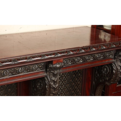 372 - Property of a gentleman - a very impressive early Victorian carved mahogany architectural sideboard ... 