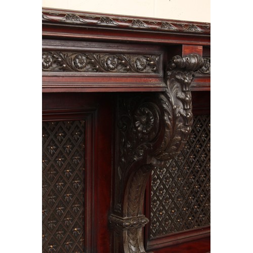 372 - Property of a gentleman - a very impressive early Victorian carved mahogany architectural sideboard ... 