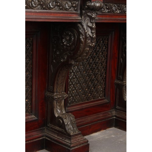 372 - Property of a gentleman - a very impressive early Victorian carved mahogany architectural sideboard ... 