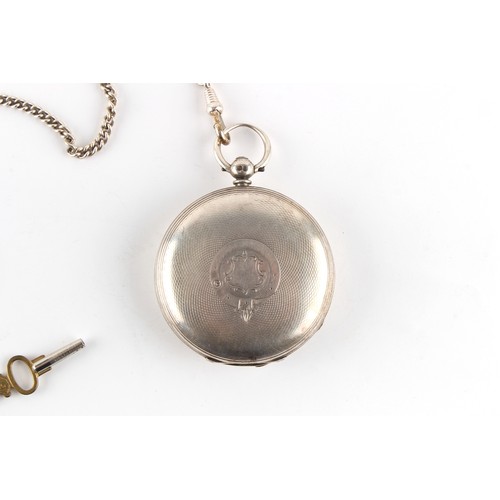 3 - Property of a lady - a silver full hunter cased pocket watch, London 1865, with 835 grade silver cha... 