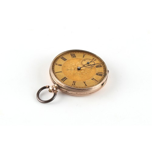 5 - Property of a lady - a late 19th century 14ct gold cased open faced pocket watch, damage to case & g... 