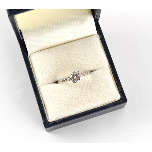 66 - Property of a deceased estate - an 18ct white gold diamond single stone ring, the round brilliant cu... 