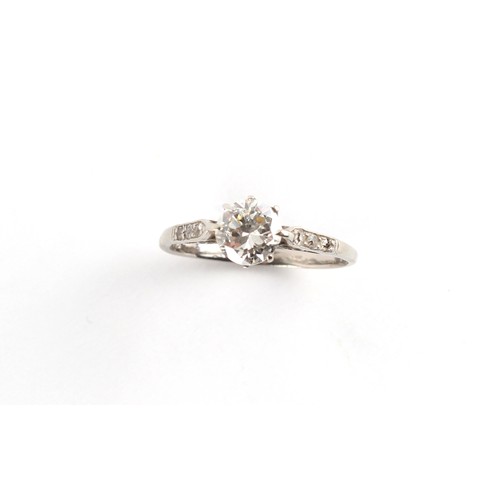 66 - Property of a deceased estate - an 18ct white gold diamond single stone ring, the round brilliant cu... 