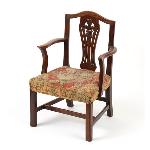 288 - Property of a deceased estate - a child's Hepplewhite style mahogany elbow chair, George III & later... 