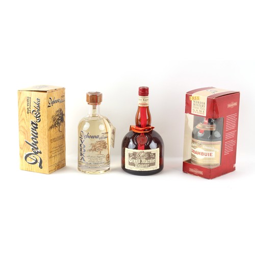 305 - Property of a gentleman - spirits - Grand Marnier, 1 litre, one bottle; together with Drambuie, 70cl... 