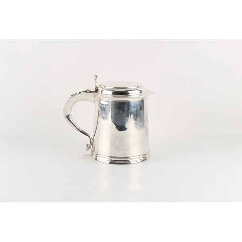 215 - Property of a deceased estate - a 17th century style silver lidded tankard, James Parkes & Co., Lond... 