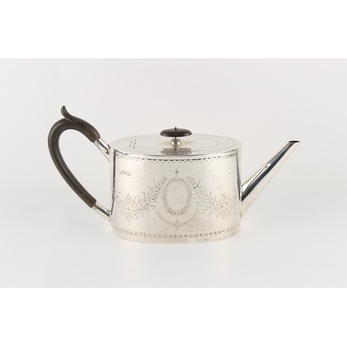 217 - Property of a deceased estate - an Edwardian silver oval teapot, William Hutton & Sons, Sheffield 19... 