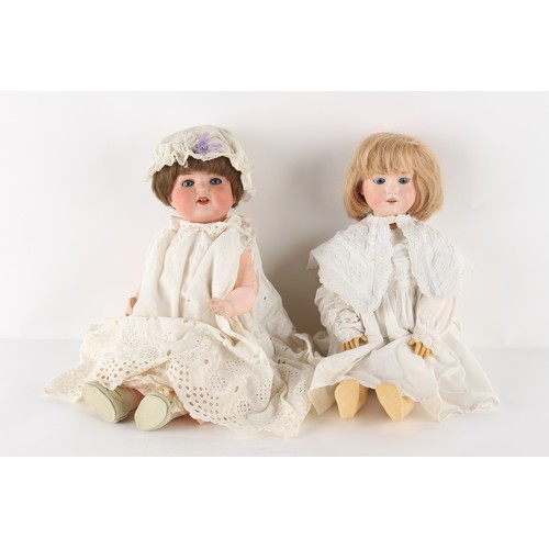 276 - Property of a gentleman - two early 20th century Armand Marseille bisque headed dolls, stamped patte... 