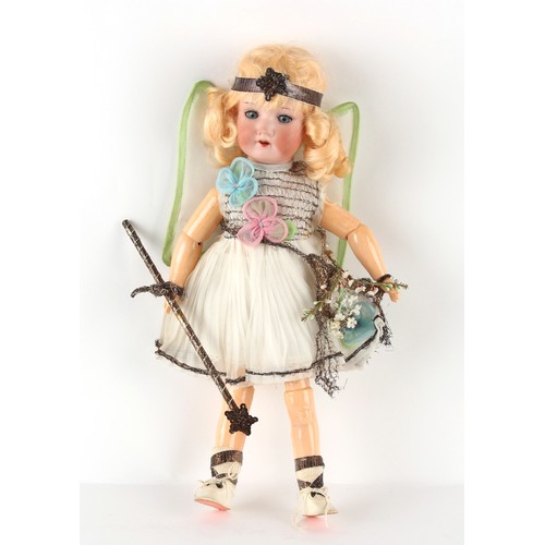 275 - Property of a lady - an Armand Marseille bisque headed Fairy doll, impressed pattern number 390, 14i... 