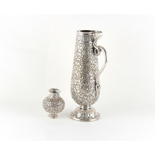 245 - Property of a deceased estate - a small Indian silver baluster vase by Oomersee Mawjee, Bhuj, 3.75in... 