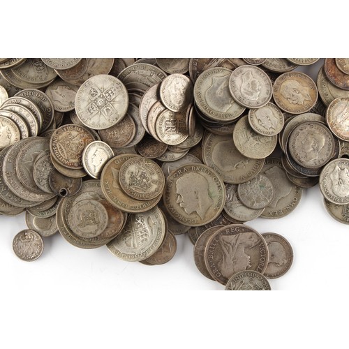 142 - Property of a gentleman - coins - a large quantity of UK silver coinage, early 19th century to 1946,... 