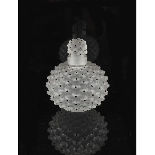 311 - Lalique - a Cactus glass scent bottle, etched signature, 3.95ins. (10cms.) high.