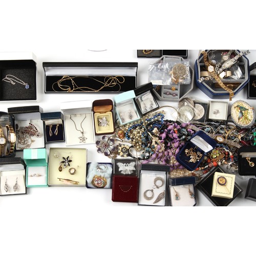 79 - Property of a deceased estate - a box containing assorted costume jewellery & watches; together with... 