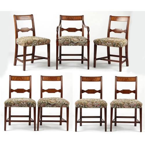 282 - Property of a lady - a set of seven early 19th century Regency period mahogany & boxwood strung dini... 