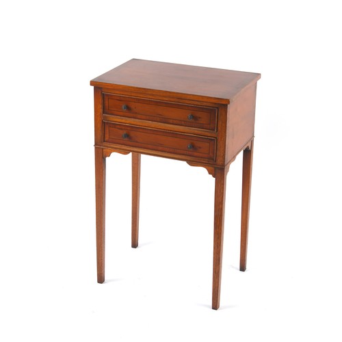 297 - Property of a deceased estate - a reproduction yew wood side table with two drawers, 18ins. (45.7cms... 