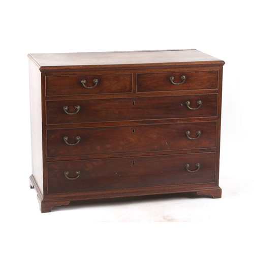 305 - Property of a deceased estate - a George III mahogany chest of two short & three long graduated draw... 