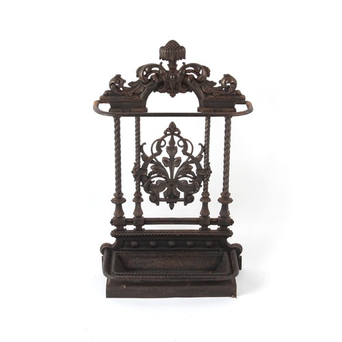 294 - Property of a deceased estate - a Victorian cast iron stick stand, with diamond registration 'kite' ... 