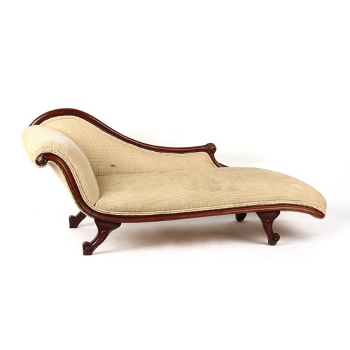 292 - Property of a deceased estate - a William IV carved mahogany framed chaise longue, 66.5ins. (169cms.... 